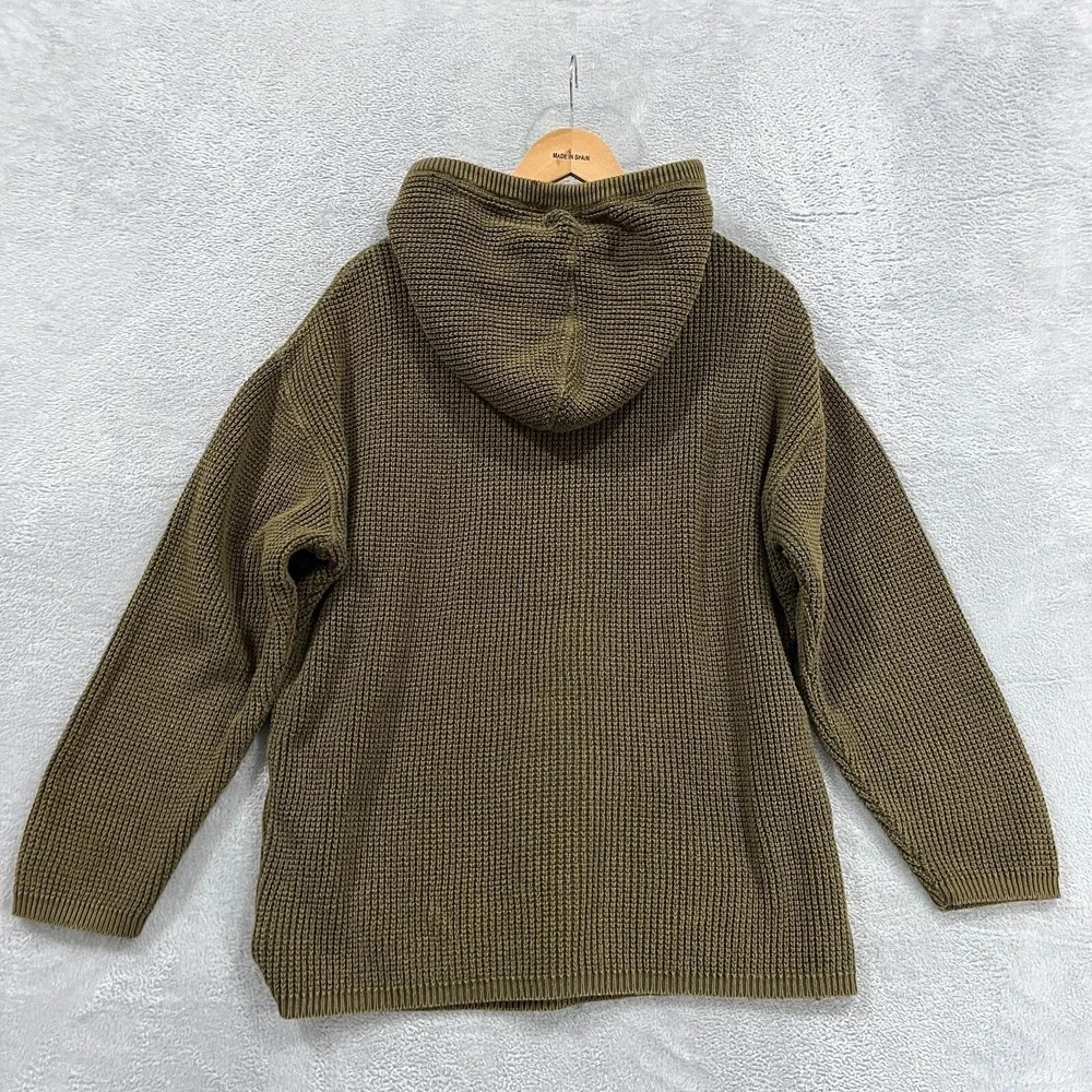 VTG Shaver‎ Lake Sweater Men's XL Heavy Knit Hooded Green Preppy Cotton